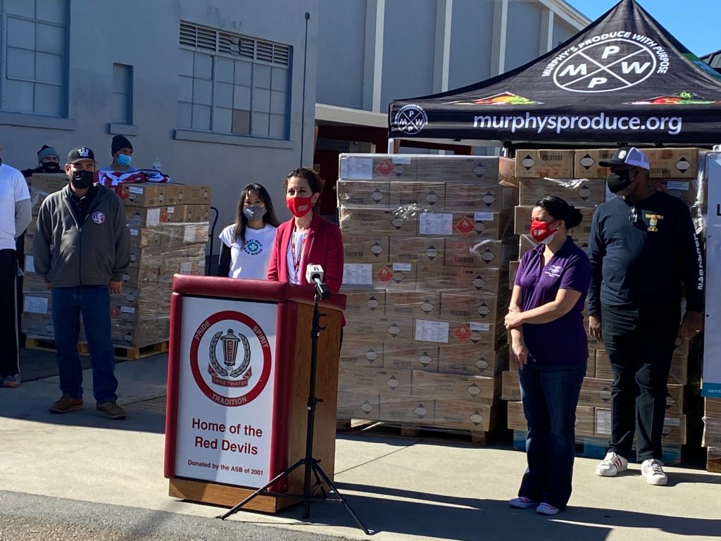Sweetwater High School and City of National City Partner to Distribute PPE Representatives from Various Organizations Receive Essential Supplies